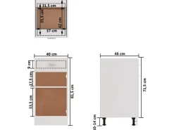 vidaXL Schubunterschrank Weiß 40x46x81,5 cm Holzwerkstoff