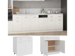 vidaXL Schubunterschrank Weiß 80x46x81,5 cm Holzwerkstoff