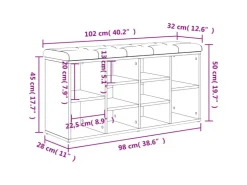 vidaXL Schuhbank Weiß 102x32x50 cm Holzwerkstoff