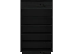 vidaXL Schuhregal 60x34x105 cm Massivholz Kiefer 813554* Regale Schwarz|Regale Massivholz