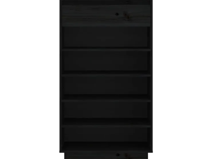 vidaXL Schuhregal 60x34x105 cm Massivholz Kiefer 813554* Regale Schwarz|Regale Massivholz