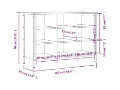 vidaXL Schuhregal 100x35x70 cm Holzwerkstoff 831843