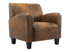 vidaXL Sessel Braun Kunstleder Wildleder-Optik* Kissen