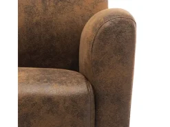 vidaXL Sessel Braun Kunstleder Wildleder-Optik* Kissen