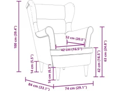 vidaXL Sessel 74x84x100 cm Stoff 4016902* Sessel