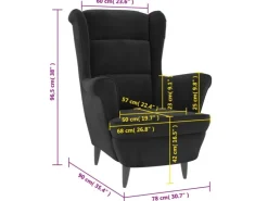 vidaXL Sessel Schwarz Samt Modell 3* Sessel