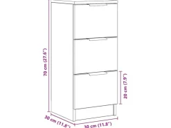 vidaXL Sideboard Artisan-Eiche 30x30x70 cm Holzwerkstoff 856957