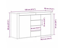 vidaXL Sideboard 120 x 36 x 69 cm Holzwerkstoff 3333859