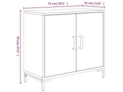vidaXL Sideboard 75x35x70 cm Massivholz Kiefer 349923