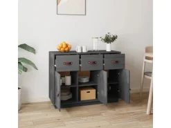 vidaXL Sideboard Grau 100x40x75 cm Massivholz Kiefer 820149* Sideboards