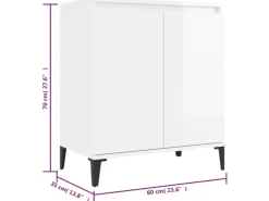 vidaXL Sideboard Hochglanz-Weiß 60x35x70 cm Holzwerkstoff 806082
