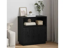 vidaXL Sideboard mit LED Schwarz Eichen-Optik 71 x 34,5 x 75 cm 869651* Kommode