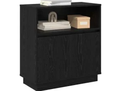vidaXL Sideboard mit LED Schwarz Eichen-Optik 71 x 34,5 x 75 cm 869651* Kommode