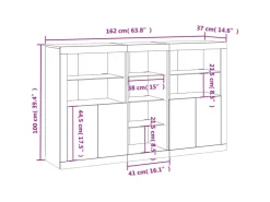 vidaXL Sideboard mit LED-Leuchten Schwarz 162x37x100 cm 3209171
