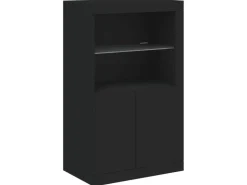 vidaXL Sideboard mit LED-Leuchten Schwarz 162x37x100 cm 3209171