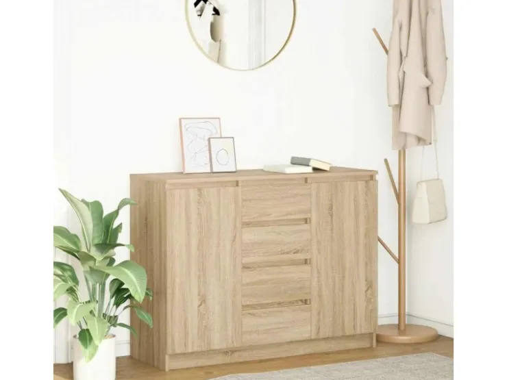 vidaXL Sideboard mit Schubladen Sonoma-Eiche 100,5x35x76 cm 3328446* Sideboards