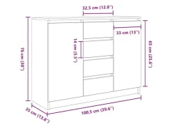 vidaXL Sideboard mit Schubladen Sonoma-Eiche 100,5x35x76 cm 3328446* Sideboards