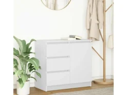 vidaXL Sideboard mit Schublade Weiß 71x35x65 cm Holzwerkstoff 861571