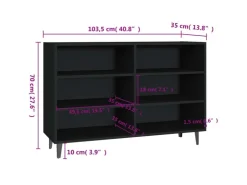 vidaXL Sideboard Schwarz 103,5x35x70 cm Holzwerkstoff 806041