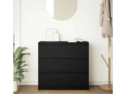 vidaXL Sideboard Schwarz Eichen-Optik 80x35x76 cm Holzwerkstoff 861734* Kommode