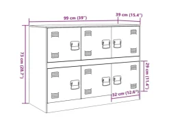 vidaXL Sideboard Senf 99x39x73 cm Stahl 841796