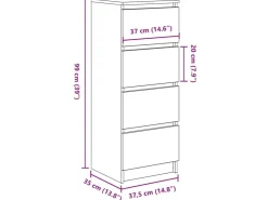 vidaXL Sideboard 37,5x35x99 cm Holzwerkstoff 861697