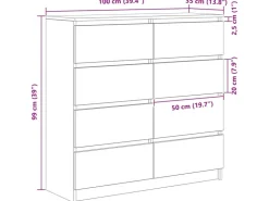 vidaXL Sideboard 100x35x99 cm Holzwerkstoff 3328489* Sideboards|Kommode