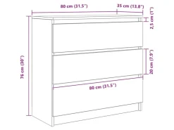 vidaXL Sideboard 80x35x76 cm Holzwerkstoff 861733* Kommode