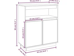 vidaXL Sideboard 70x34x80 cm Massivholz Kiefer 814384