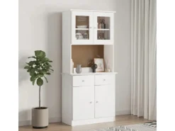 vidaXL Sideboard-Aufsatz ALTA 77x30x92 cm Massivholz Kiefer 353946