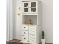 vidaXL Sideboard-Aufsatz VIGO 78x30x100 cm Massivholz Kiefer 353206* Vitrinen