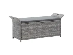 vidaXL Sitzbank mit Stauraum und Kissen 138 cm Poly Rattan 45809