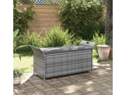 vidaXL Sitzbank mit Stauraum und Kissen 138 cm Poly Rattan 45809