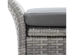 vidaXL Sitzbank mit Stauraum und Kissen 138 cm Poly Rattan 45809