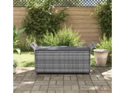 vidaXL Sitzbank mit Stauraum und Kissen 138 cm Poly Rattan 45809
