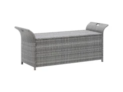 vidaXL Sitzbank mit Stauraum und Kissen 138 cm Poly Rattan 45809