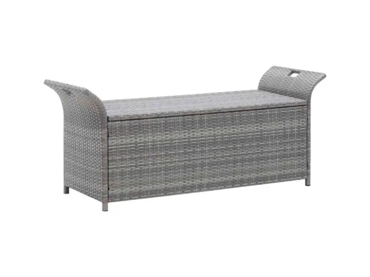 vidaXL Sitzbank mit Stauraum und Kissen 138 cm Poly Rattan 45809