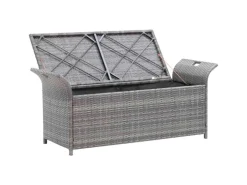 vidaXL Sitzbank mit Stauraum und Kissen 138 cm Poly Rattan 45809