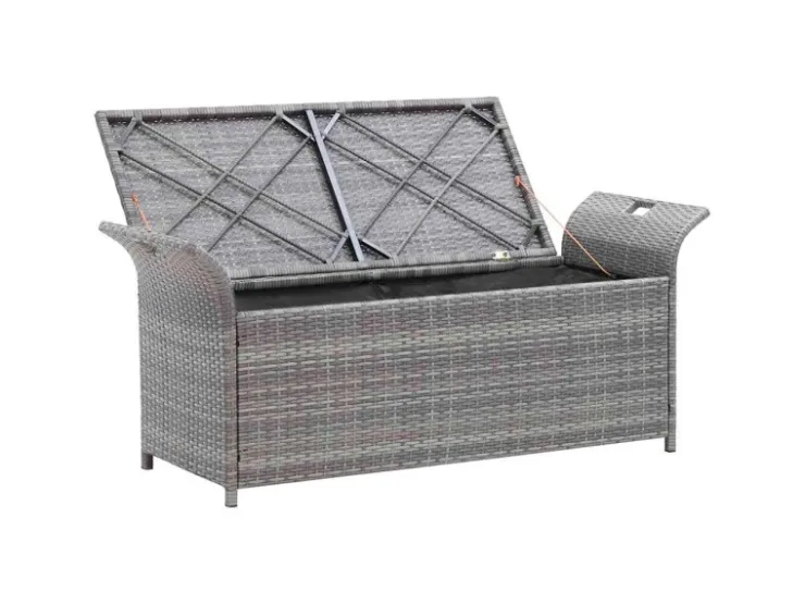 vidaXL Sitzbank mit Stauraum und Kissen 138 cm Poly Rattan 45809
