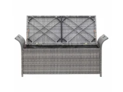 vidaXL Sitzbank mit Stauraum und Kissen 138 cm Poly Rattan 45809