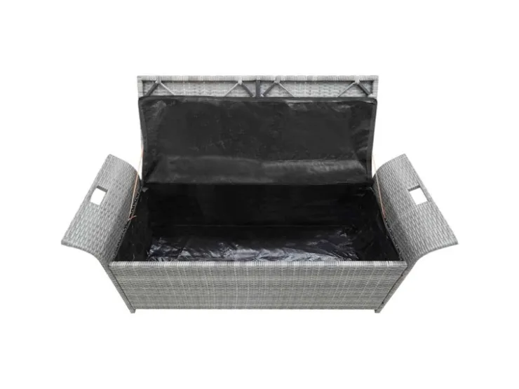 vidaXL Sitzbank mit Stauraum und Kissen 138 cm Poly Rattan 45809