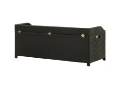 vidaXL Sitzbank mit Stauraum 120 cm Poly Rattan Schwarz