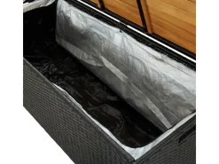 vidaXL Sitzbank mit Stauraum 120 cm Poly Rattan Schwarz