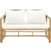 vidaXL 2-Sitzer Gartensofa mit Polstern Bambus* Sitzbänke