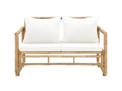 vidaXL 2-Sitzer Gartensofa mit Polstern Bambus* Sitzbänke