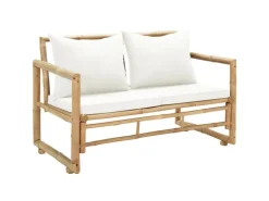 vidaXL 2-Sitzer Gartensofa mit Polstern Bambus* Sitzbänke