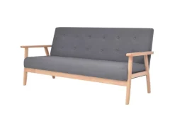 vidaXL 3-Sitzer Sofa Stoff Dunkelgrau Modell 3* Sofas