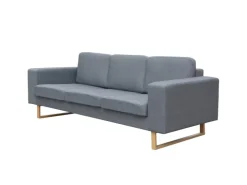 vidaXL 3-Sitzer Sofa Stoff Hellgrau