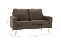 vidaXL 2-Sitzer-Sofa Braun Stoff* Sofas