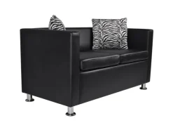 vidaXL 2-Sitzer-Sofa Kunstleder Schwarz Modell 1* Sofas